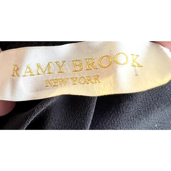 Ramy Brook Blouse Top Women Black Gold Polka Dot Ruffled Sleeveless Designer - Picture 5 of 11